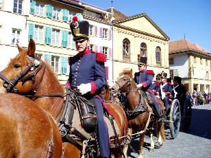 D�fil� batterie d'artillerie 30 hommes, Yverdon-les-Bains