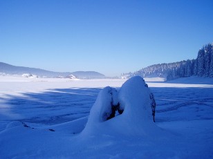 Le lac des Taill�res en hiver